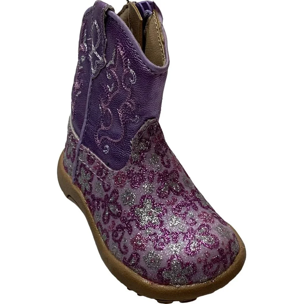 ROPER 09-016-1901-1520 Lavender Glitter‎ Floral Cowbaby Booties